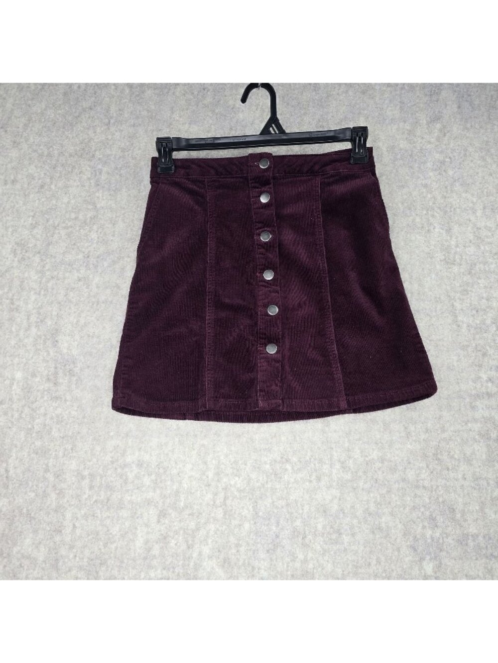 Maurices Burgundy Corduroy Button-Front Mini Skirt